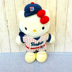 [KO]ハローキティ　野球ぬいぐるみ　ヤクルトスワローズ　サンリオ　レトロ