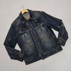 00s オールドスクール ヴィンテージ ダメージ デニムジャケット 105