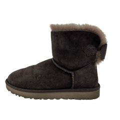 UGG(アグ) ショートブーツ 24 レディース ナベア 1012808 グレー リボン ムートン