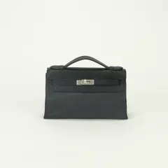 エルメス HERMES ポシェットケリー バッグ クラッチバッグ セカンドバッグ エヴァーグレイン ノワール Noir ブラック Black 黒 シルバー金具 エバーグレイン 外縫い ミニバッグ