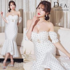 【DEA. by ROBE de FLEURS / ディアバイローブドフルール】ドットオフショルマーメイドロングキャバドレス DE3369
