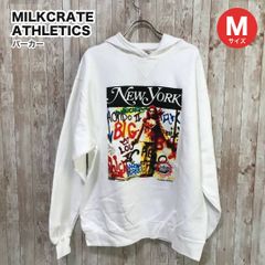 タ デッドストック MILKCRATE ATHLETICS ミルククレート アスレティクス SPRAY NEW YORK プルオーバー パーカー ホワイト M メンズ 参考価格14490円