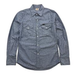 リー Lee LT0500 長袖シャンブレーシャツ メンズ M インディゴブルー ウエスタン コットン アメカジ漂う格上げの一着 エドウィンライセンス デニムシャツ トップス