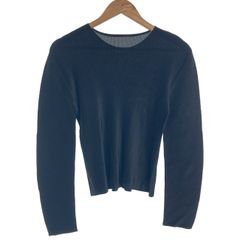 【中古】　PLEATS PLEASE ISSEY MIYAKE　トップス　長袖　クルーネック　無地　プリーツ　ストレッチ　日本製　ドメスティック　古着　/2496
