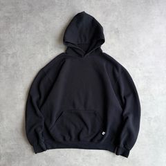 00s RUSSELL ATHLETIC Dri-POWER プルオーバーパーカー ブラック 無地 ピスネーム スウェット フーディー ラッセル