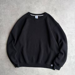 00s〜10s RUSSELL ATHLETIC ラッセルアスレチック ブラック 無地 スウェット はめ込み前V ガゼット 50/50 古着