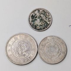 50銭銀貨 3枚セット 明治31年 明治41年 大正12年 竜 旭日 鳳凰 - メルカリ