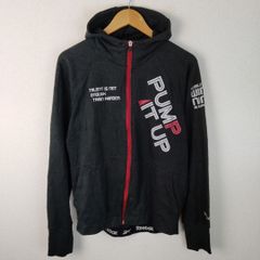 Reebok リーボック スウェット パーカー ジップアップ ロゴプリント ブラック メンズ 古着 カジュアル スポーツ