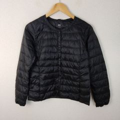UNIQLO ユニクロ ダウンジャケット ノーカラー ブラック L レディース 古着 カジュアル