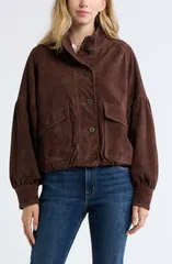 トレジャーアンドボンズ レディース アウター ジャケット・ブルゾン スエード レザー Treasure Bond Blouson Suede Leather Jacket BROWN CHICORY