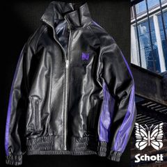 ショット × ニードルズ USA製 222NJ Track Jacket Cowhide Leather 本