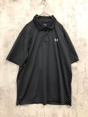 UNDER ARMOUR アンダーアーマー Performance Printed Polo 半袖 ポロシャツ sizeL/ブラック×ドット ■◆ メンズ