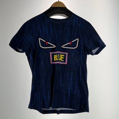 【中古品】 FENDI フェンディ FY0626 A5CA 半袖Tシャツ BLUE.NAVY BLUE.顔 ※べたつきあり 【141-261006-io-12-fuzh】