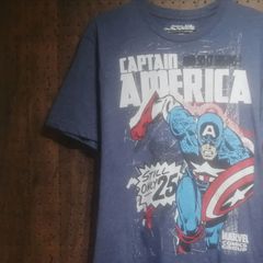 OLD NAVY オールドネイビー　Collectabilitees　マーベル　キャプテン・アメリカ　アメコミ風「CAPTAIN AMERICA A STILL ONLY 25」プリントTシャツ　サイズＬ