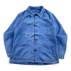 60s 70s フレンチワークジャケット ユーロビンテージ フランス ナス紺 ビンテージ 2604-0025