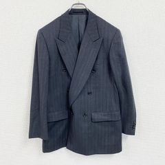 LANVIN CLASSIQUE　ランバンクラシック　テーラードジャケット　ダブルブレスト　グレー　R46-44サイズ　古着
