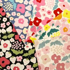Cloud Flower Linnea オックス生地  花柄 北欧 FLOWER スモークカラー Smoke かわいい ハンドメイド 手作り バッグ エプロン 裁縫 50cm単位