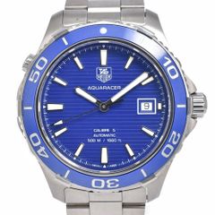 タグホイヤー TAG HEUER WAK2111 アクアレーサー デイト ブルー 自動巻き メンズ 美品 保証書付き 腕時計 L#150339