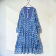 URBAN RESEARCH Sonny Label サニーレーベル ボタニカル ワンピース 長袖 ブルー