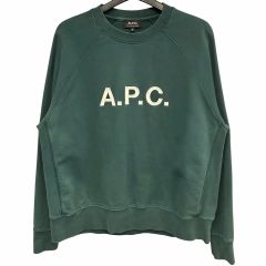 A.P.C. アーペーセー ビッグ アーチ ロゴ グリーン スウェットシャツ XL