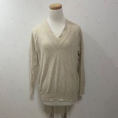 MACPHEE マカフィー トゥモローランド Vネックニット ウール カシミヤ レディース S 大きめ ベージュ 秋冬