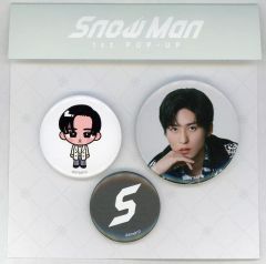 【中古】バッジ・ピンズ 目黒蓮 缶バッジセット(3個セット) SEOUL ver. 「Snow Man 1st POP-UP」