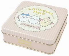 【中古】小物入れ・マルチケース・缶ケース ちいかわ&ハチワレ&うさぎ ダイカットクッキー缶(缶のみ) 「ちいかわ なんか小さくてかわいいやつ ちいかわパーク」