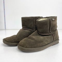 emu wool / エミュー ムートンブーツ 24cm (EUR38) ブラウン系 ボア レディース ショートブーツ[OK06322]