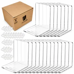 アクリル本舗 ブックエンド アクリル 透明 本立て おしゃれ 卓上 書類 ファイル 仕切り L字型 (20, 10×10×13cm)AR 040aa369