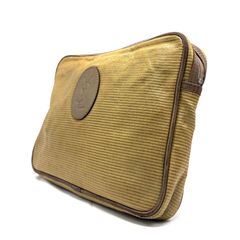 YVES SAINT LAURENT Vintage Ribbed Canvas Clutch Bag Khaki イブサンローラン ヴィンテージ キャンバス クラッチバッグ カーキ メンズ