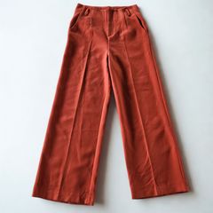 セレクトモカ select MOCA　ボタンレスハイウエスト ストレートワイドパンツ　レンガオレンジ　レディース