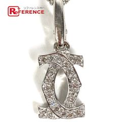 CARTIER カルティエ チャーム 2C ロゴ チャーム ペンダントトップ ネックレス K18 金 18K WG750 シルバー