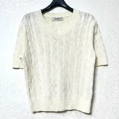 S 90 エイトセカンズ レディース ニット 半袖Tシャツ アイボリー