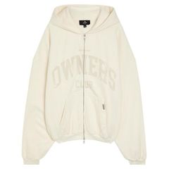 リプレゼント メンズ アウター パーカー・スウェット コットン Represent Mens Owners Club Cotton OversizedFit Zip Hoodie WHITE ホワイト