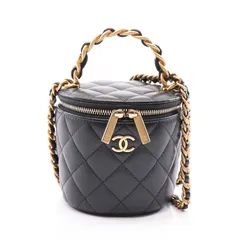 シャネル CHANEL ショルダーバッグ マトラッセ バニティバッグ 2WAY ブラック レザー マトラッセ バニティ 2wayチェーンショルダー レディース Used A