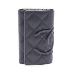 シャネル CHANEL キーケース カンボンライン ブラック レザー パテントレザー カンボンライン キーケース レディース Used A