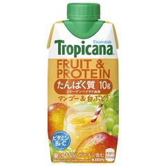 キリン トロピカーナ FRUIT&PROTEIN マンゴー&白ぶどう 330ml紙パック×12本入| 送料無料 果汁 果実飲料 ミックス トロピカーナ プロテイン マンゴー 白ぶどう ストック ドリンク ジュース 野菜ジュース ケース買い まとめ買い 新品