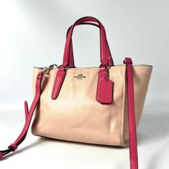 COACH コーチ 34731 ミニ クリスティー キャリーオール レザー 2WAY ハンドバッグ ピンク オレンジ 良品