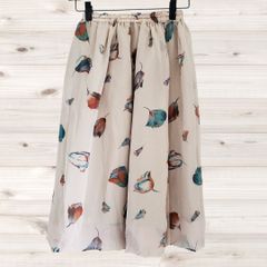 B2672 ヴィンテージ Vintage ひざ丈 フレアスカート 花 総柄 ウエストゴム