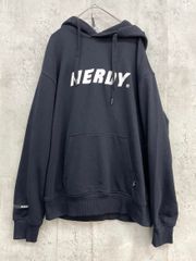 NERDY ノルディ ユニセックス ビッグロゴ プルオーバー パーカー sizeS/ブラック ■■ レディース