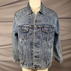 O-171  【USA古着】Levi’s リーバイス Big E ビッグE  ケミカルウォッシュ デニムジャケット L〜XL相当