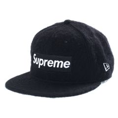 SUPREME (シュプリーム) 24AW ×New Brushed Wool Box Logo New Era Cap ニューエラ ブラッシュウールボックスロゴ キャップ 帽子 ブラック