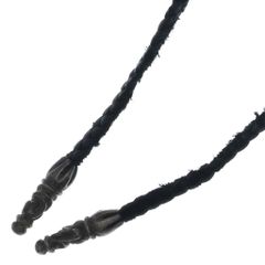 CHROME HEARTS (クロムハーツ) LEATHER BRAID スクロールレザーブレード ネックレス ブラック/シルバー