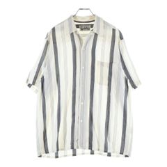 WACKO MARIA (ワコマリア) 24SS STRIPED OPEN COLLAR SHIRT TYPE-1 ストライプ オープンカラー 半袖 レーヨンシャツ ホワイト 24SS-WMS-OC08