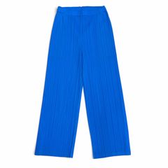 極美品PLEATS PLEASE プリーツプリーズ イッセイミヤケ 23AW PP33JF124 プリーツ パンツ ボトムス ブルー 2 日本製 正規品 レディース