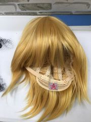 【G9-98】◇ 中古　キャラスタ　ウィッグ　イエローゴールド　ショート