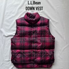 llbean エルエルビーン　l.l.bean ダウンベスト　チェック　80s 90s Mサイズ　パッカブル