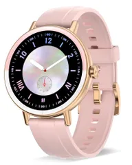 ★新品★スマートウォッチ レディース 小さめ iPhone対応&アンドロイド対応 1.27インチSmart Watch 薄型軽量 Bluetooth通話機能 SMS/Line通知 多種類ファッション文字盤 丸型 スマートウォッチ ベルト幅18 c7445ffa