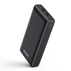 ★新品★Philips(フィリップス) 20000mAh 急速充電 3台同時充電 大容量 DLP7721C ブラック | 携帯バッテリー PD 20W USB-C USB-A ポート搭載 スマホ充電器 パススルー機能 Android iOS b104cbb3