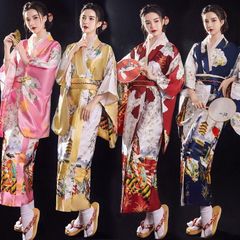 着物 ドレス ロング丈 仮装 和装 コスプレ 衣装 和風 女性用 レディース パーティー イベント コスチューム 和服 和風 かわいい ロング着物ドレス 着物コスプレ衣装 浴衣 サテン生地 着物風ドレス